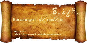 Bessenyei Árpád névjegykártya