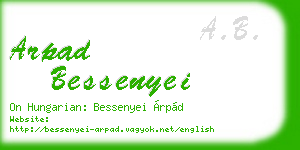 arpad bessenyei business card