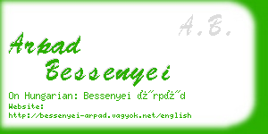 arpad bessenyei business card